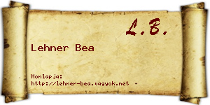 Lehner Bea névjegykártya